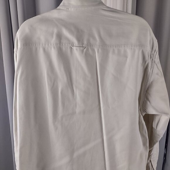 Keeler Bay Mens 100% Cotton Long Sleeve Button Down Beige Shirt Size Medium - Picture 4 of 11